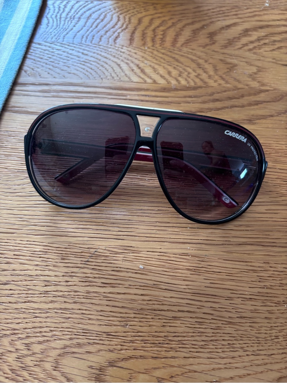 Carrera Black Frame Sunglasses with Dark Brown Lenses